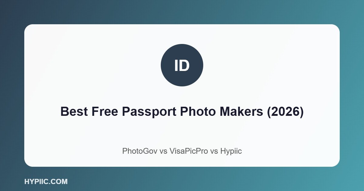 Comparison graphic for the best free passport photo maker tools in 2026