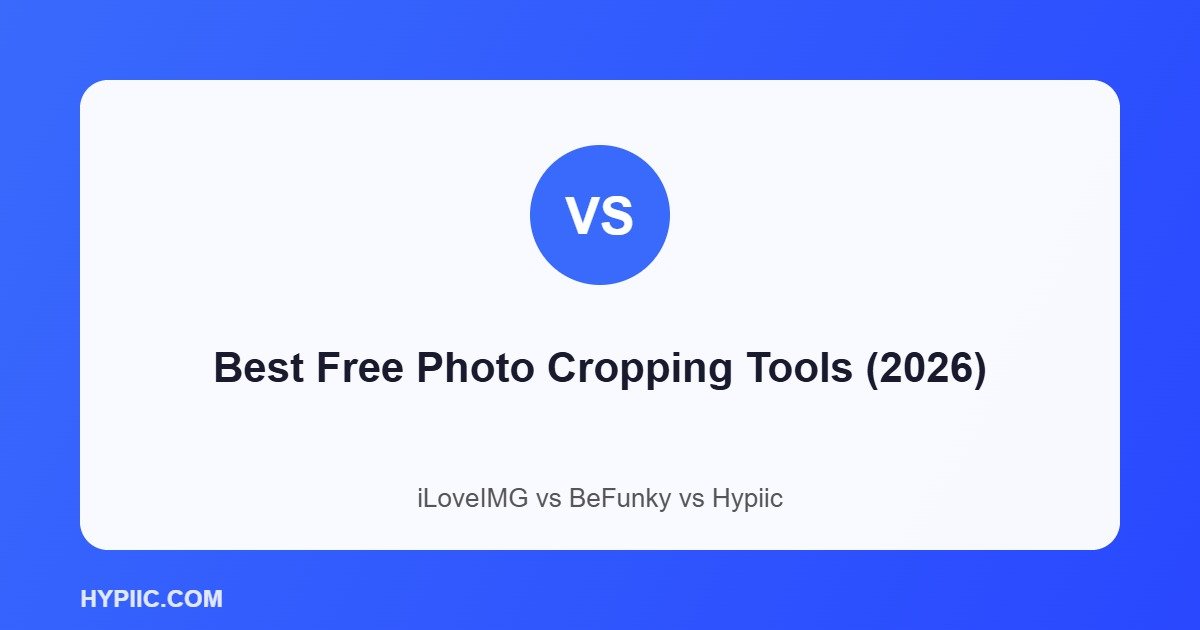 Comparison graphic for the best free online photo cropping tools in 2026