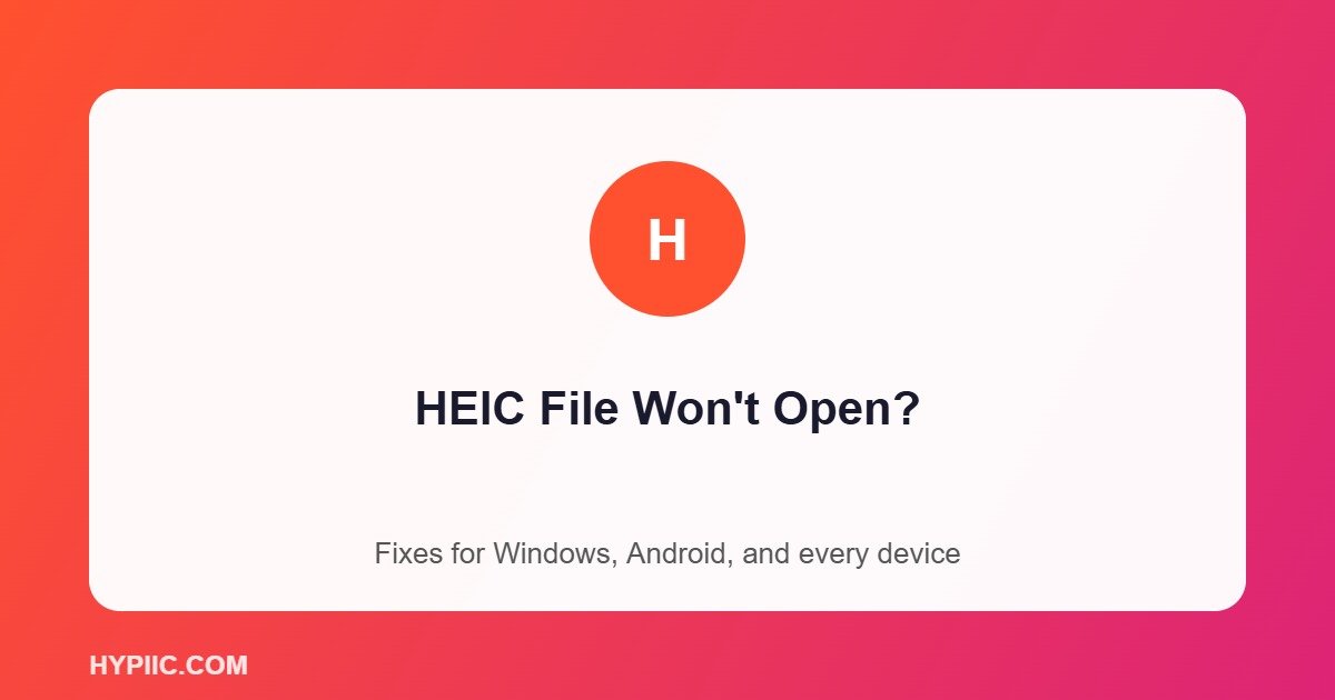 Illustration explaining why HEIC files won't open on Windows or Android and how to fix it