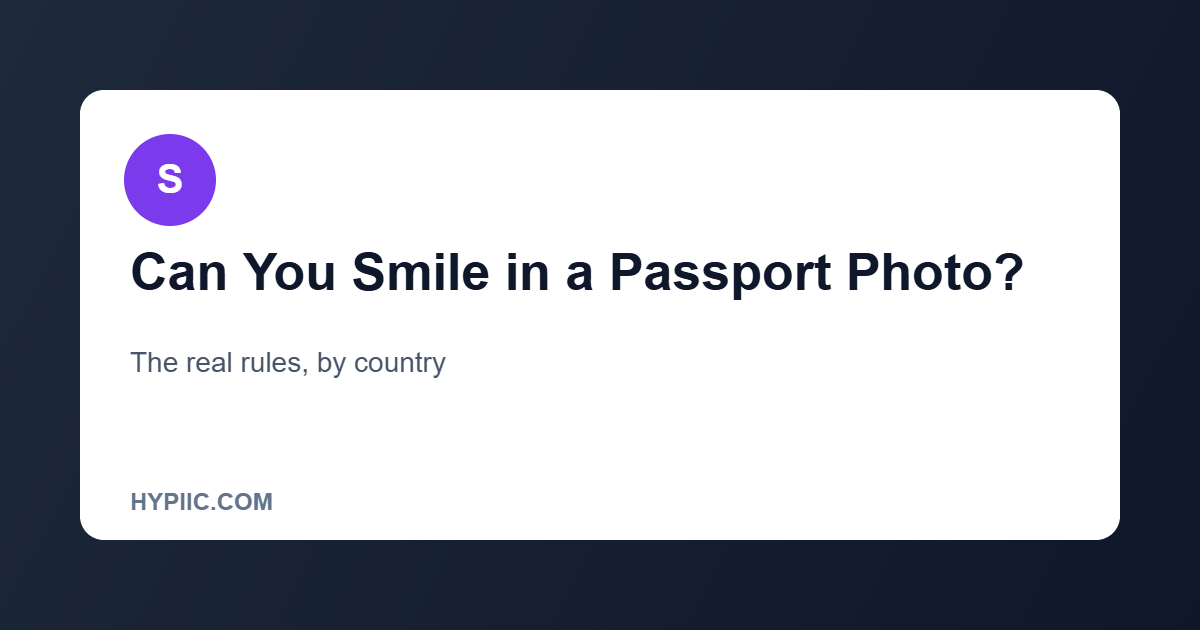 Can you smile in a passport photo
