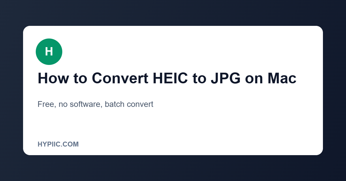 How to convert HEIC to JPG on Mac for free