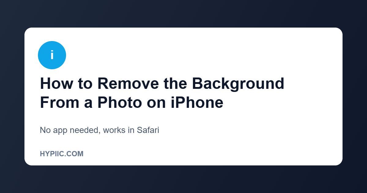 How to remove the background from a photo on iPhone